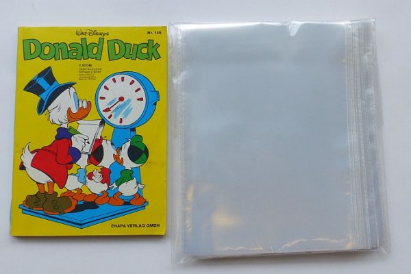 Taschenbuch Hüllen (Erber, dünn) per 100, (für Donald Duck Taschenbücher)