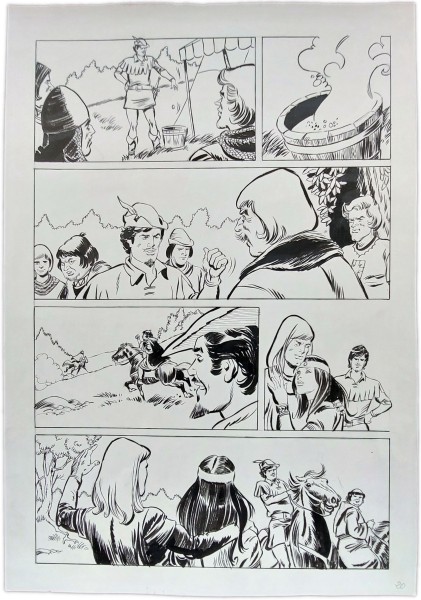 Originalzeichnung (1849) Robin Hood 72 Seite 20 ÜF