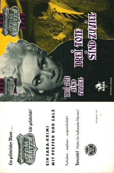 Special Agent Tom Carter Leihbuch SU Drei Tote sind zuviel (Saba) nur Schutzumschlag