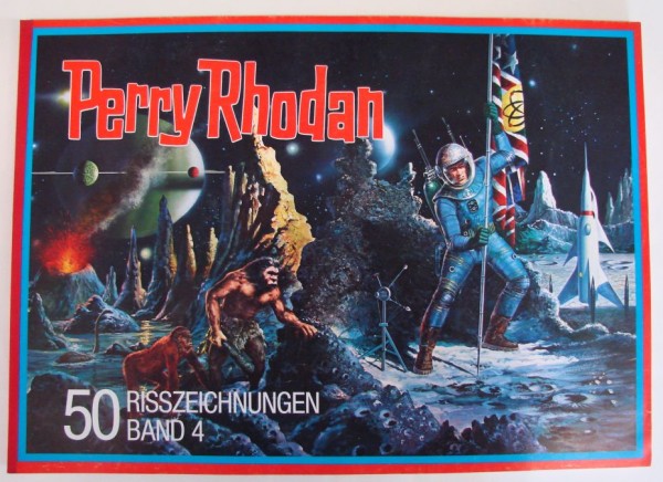 Perry Rhodan (Moewig, BrQ.) 50 Risszeichnungen Nr. 1-4 kpl. (Z0-2)
