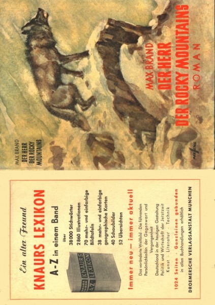 Brand, Max Leihbuch SU Herr der Rocky Mountains (Droemer) nur Schutzumschlag