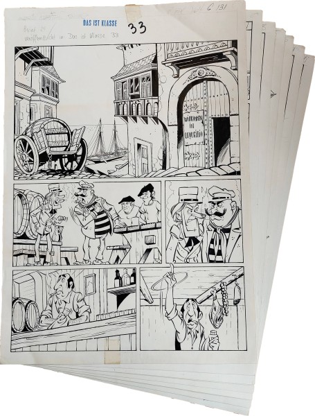 Originalzeichnung (1602) Käptn Knaller 8 Seiten zus. ÜF