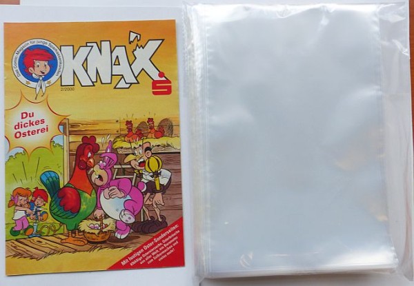 Großband Hüllen (Erber, dünn) per 1000, (für Micky Maus, Superhelden)