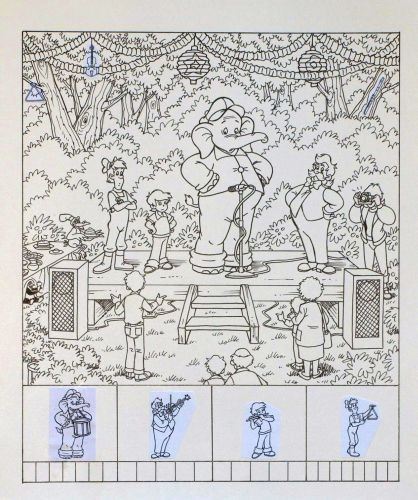 Originalzeichnung (1080) Benjamin Blümchen