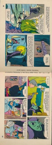 Micky Maus Beilagen gefaltete Doppelstreifen 1961 aus Heft Nr. 1-53