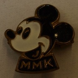 Micky Maus Klubartikel Anstecknadel (Original) Metall Kopf klein Mund schwarz