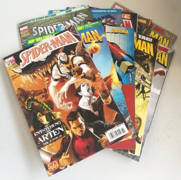 Paket 3763 10 verschiedene Spider-Man (Panini, Gb. 2004) (Z1-2)
