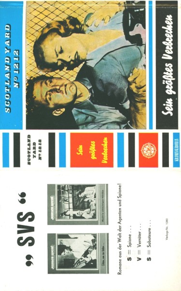 Scotland Yard No. 1212 LB SU Sein größtes Verbrechen (Feldmann) nur Schutzumschlag