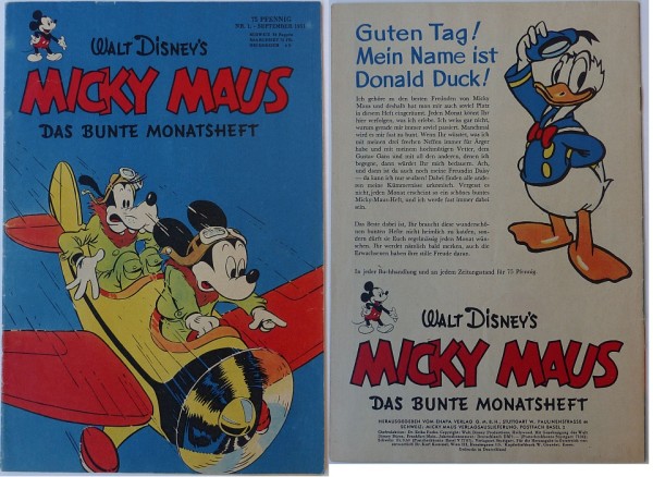 Micky Maus (Ehapa, Gb.) Jahrgang 1951 Nr. 1 (2-3)