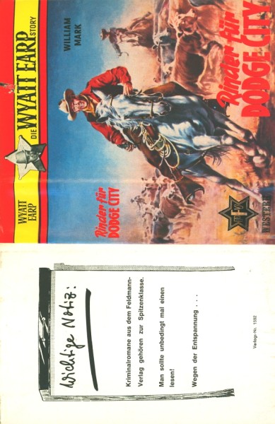 Wyatt Earp Story Leihbuch SU Rinder für Dodge City (Feldmann) nur Schutzumschlag