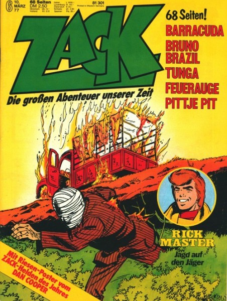 Zack (Koralle, GbÜ.) Jhrg. 1977 mit allen Beilagen Nr. 1,6,12,14-19,23-25