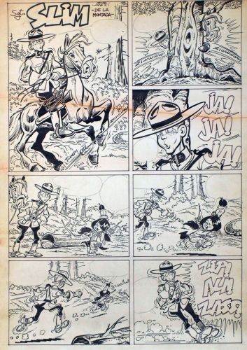 Originalzeichnung (0961) Sgt. Slim 6 Seiten zus. ÜF