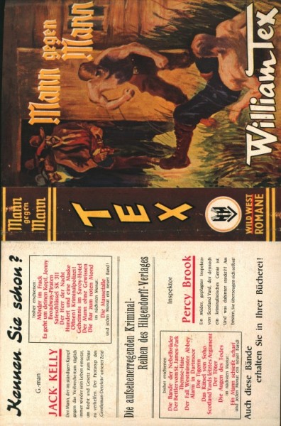 William Tex Leihbuch SU Mann gegen Mann (Hilgendorff) nur Schutzumschlag