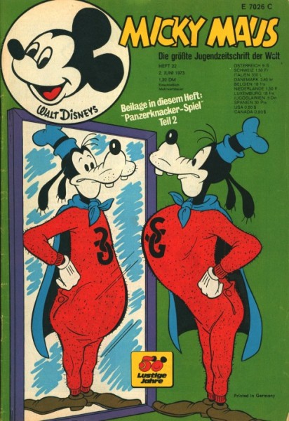 Micky Maus mit allen festen Beilagen Jahrgang 1973 (Ehapa, Gb.) Nr. 2-52