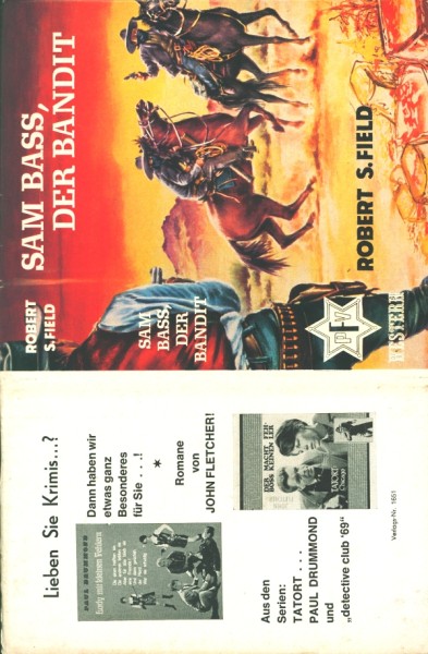 Field, Robert S. Leihbuch SU Sam Bass, der Bandit (Feldmann) nur Schutzumschlag
