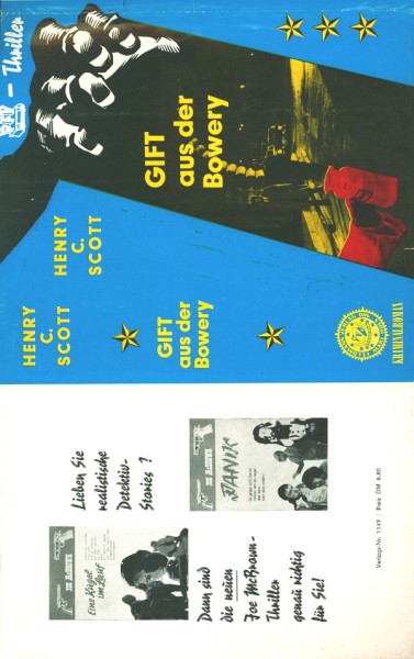 Scott, Henry C. Leihbuch SU Gift aus der Bowery (Feldmann) nur Schutzumschlag