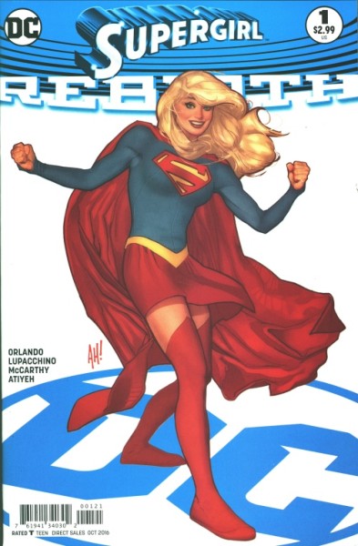 Supergirl (2016) Rebirth Adam Hughes Variant Cover 1