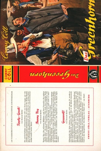 Conny Cöll Leihbuch SU Greenhorn (Conny Cöll-Verlag) nur Schutzumschlag