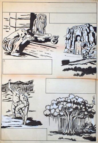 Originalzeichnung (0970) Geheimnisvolles Indien ÜF