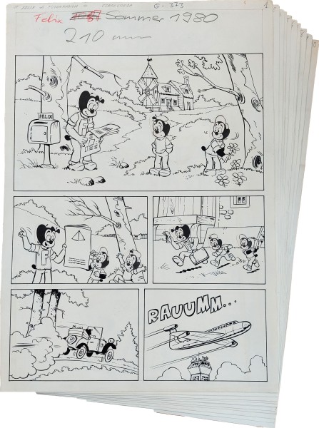 Originalzeichnung (1607) Felix 10 Seiten zus.