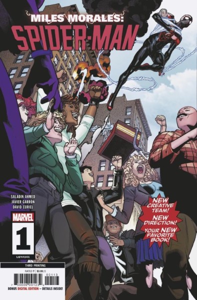 Miles Morales: Spider-Man (2019) 3rd Printing Variant Cover 1