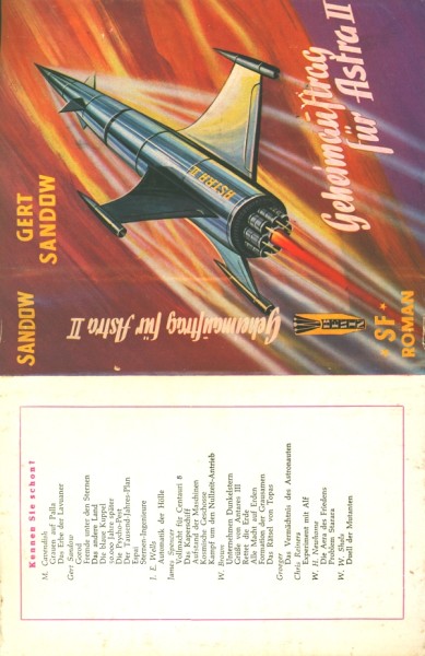 Sandow, G. Leihbuch SU Geheimauftrag für Astra II (Bewin) nur Schutzumschlag